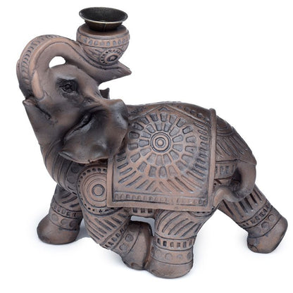 Elephant Backflow Incense Burner – Resin & Metal | Handcrafted Decor for Calm & Focus