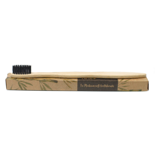 Individual Charcoal Bamboo Toothbrush – Medium Soft | Eco-Friendly & Antibacterial