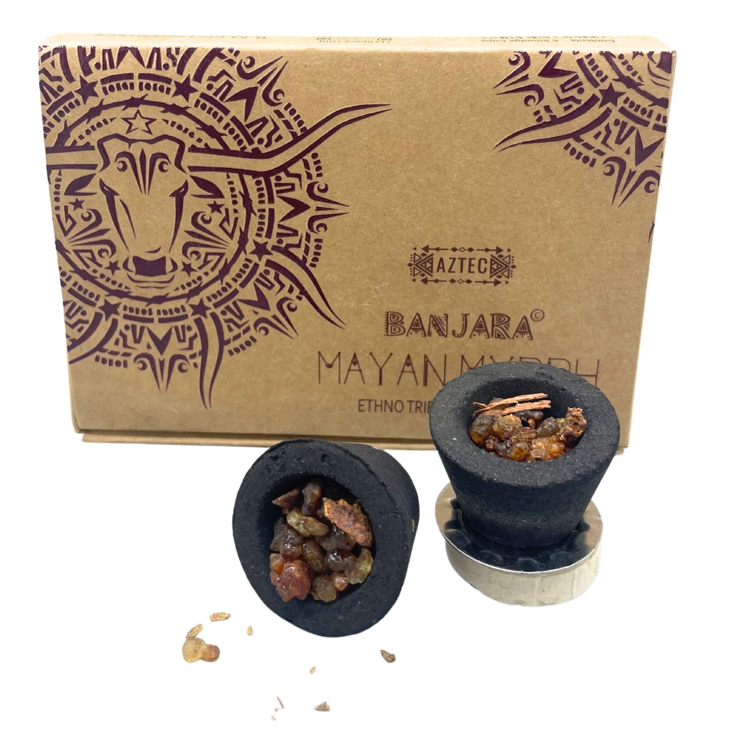 Banjara Ethno Tribal Smudge Cups – Mayan Myrrh 6-Pack | Cleansing, Spiritual Ritual & Meditation