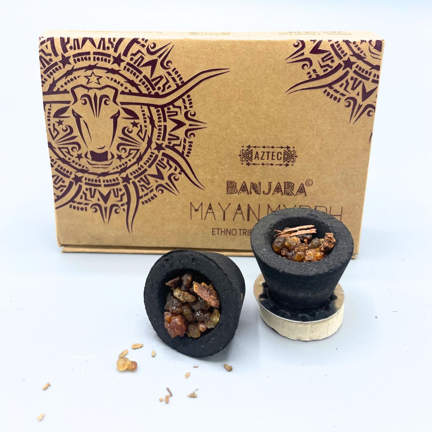Banjara Ethno Tribal Smudge Cups – Mayan Myrrh 6-Pack | Cleansing, Spiritual Ritual & Meditation