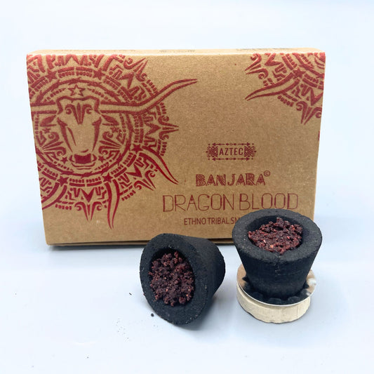 Banjara Ethno Tribal Smudge Cups – Dragon's Blood 6-Pack | Cleansing, Spiritual Ritual & Meditation