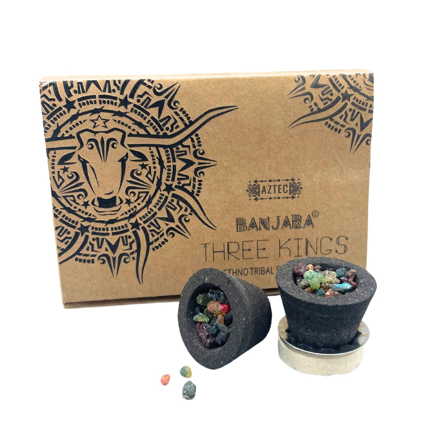 Banjara Ethno Tribal Smudge Cups – Three Kings 6-Pack | Cleansing, Spiritual Ritual & Meditation