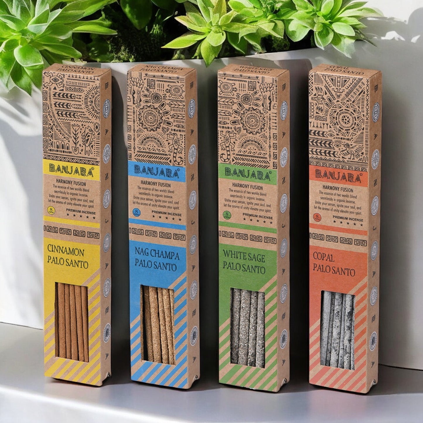 Banjara Harmony Fusion Series Palo Santo Smudge Sticks – Nag Champa | Organic & Handmade for Rituals & Cleansing