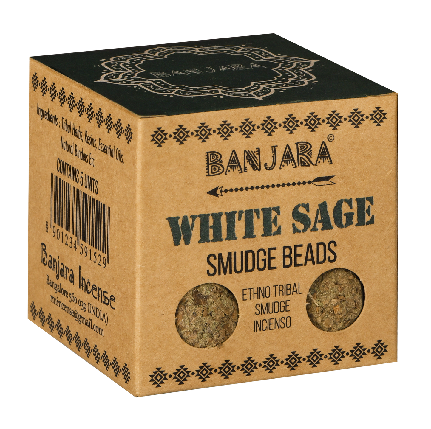 Banjara Smudge Beads with Holder – White Sage | Herbal Cleansing Rituals