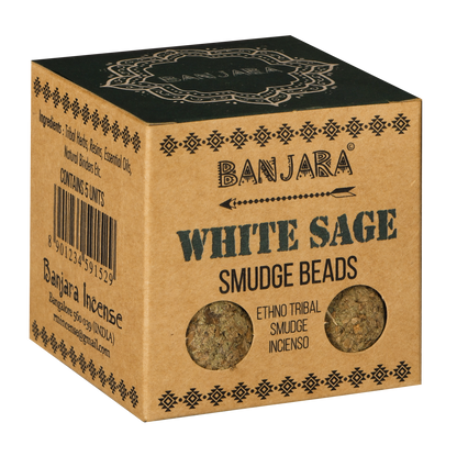 Banjara Smudge Beads with Holder – White Sage | Herbal Cleansing Rituals
