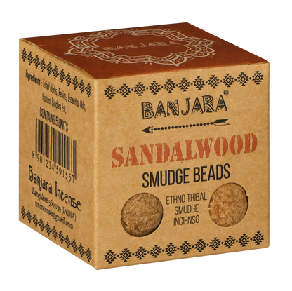 Banjara Smudge Beads with Holder – Sandalwood | Herbal Cleansing Rituals