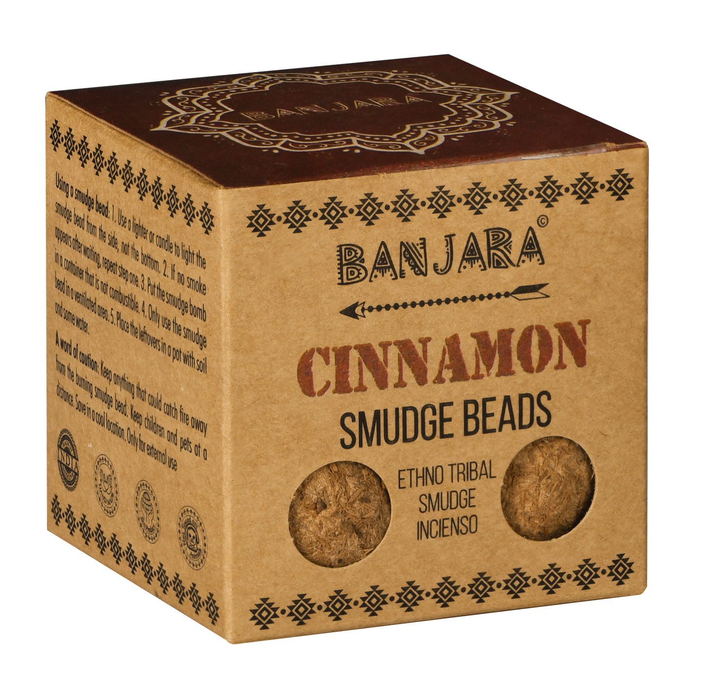 Banjara Smudge Beads with Holder – Cinnamon | Herbal Cleansing Rituals