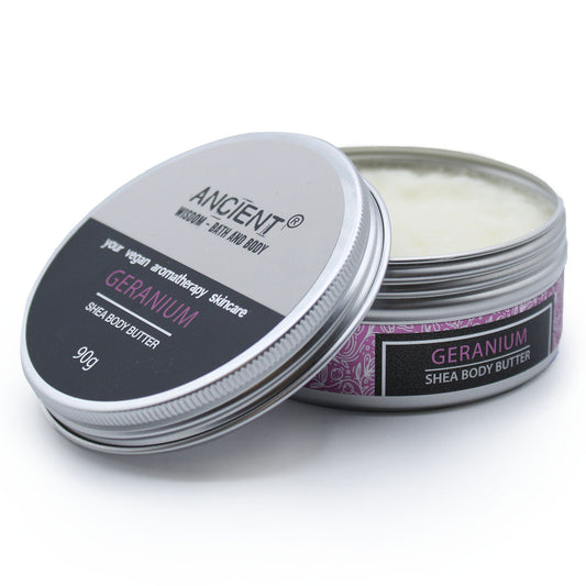 Shea Body Butter with Geranium Essential Oil – 90g | Balancing, Soothing & Moisturising