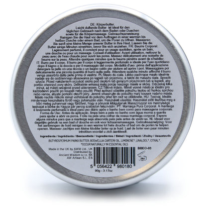 Shea Body Butter with Frankincense Essential Oil – 90g | Rejuvenating, Calming & Skin-Revitalising Moisture