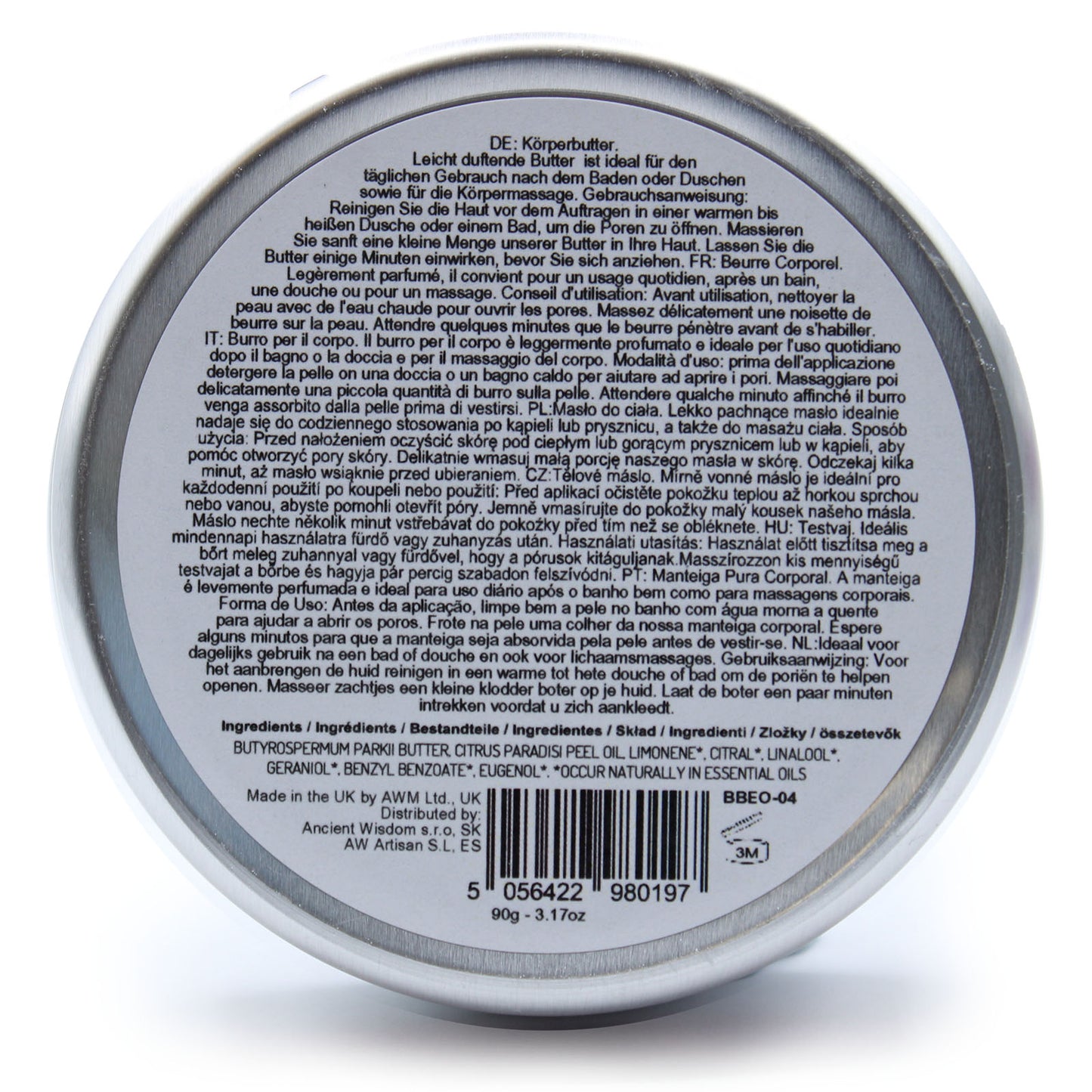 Shea Body Butter with Grapefruit Essential Oil – 90g | Brightening, Purifying & Skin-Invigorating Moisture