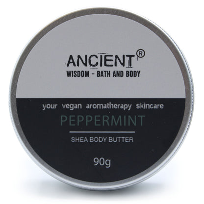 Shea Body Butter with Peppermint Essential Oil – 90g | Cooling, Revitalising & Skin-Stimulating Moisture