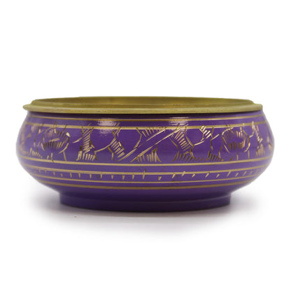 Crown Chakra Incense Jar – Purple | Brass Resin Burner for Meditation & Cleansing