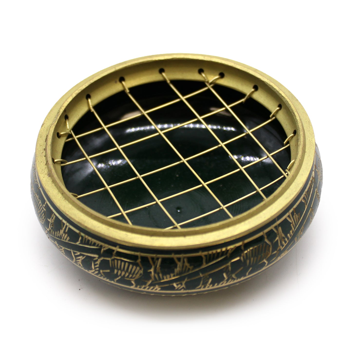 Heart Chakra Incense Jar – Green | Brass Resin Burner for Love & Harmony