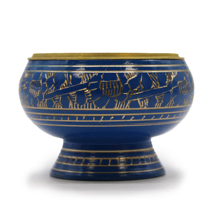 Throat Chakra Incense Chalice –  Blue | Brass Resin Burner for Expression & Clarity