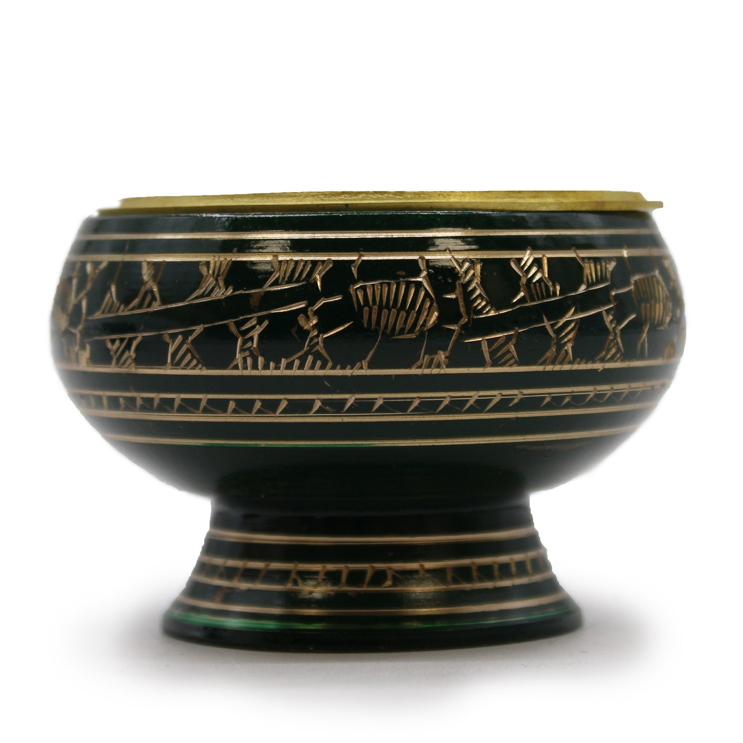 Heart Chakra Incense Chalice – Green | Brass Resin Burner for Love & Harmony