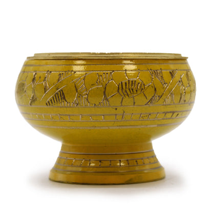 Solar Plexus Chakra Incense Chalice – Yellow | Brass Resin Burner for Confidence & Willpower
