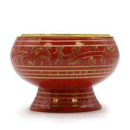 Sacral Chakra Incense Chalice – Orange/Red | Brass Resin Burner for Creativity & Sensuality