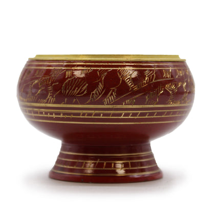 Root Chakra Incense Chalice – Burgundy Brown | Brass Resin Burner for Grounding & Stability