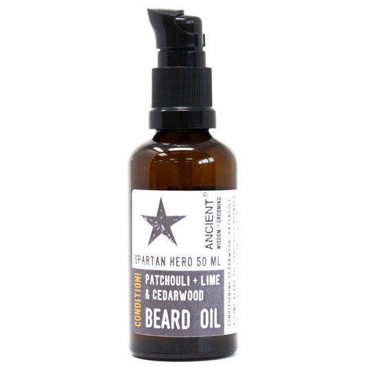 Spartan Hero Beard Oil – 50ml | Patchouli, Lime & Cedarwood Essential Oils