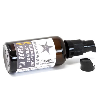Spartan Hero Beard Oil – 50ml | Patchouli, Lime & Cedarwood Essential Oils