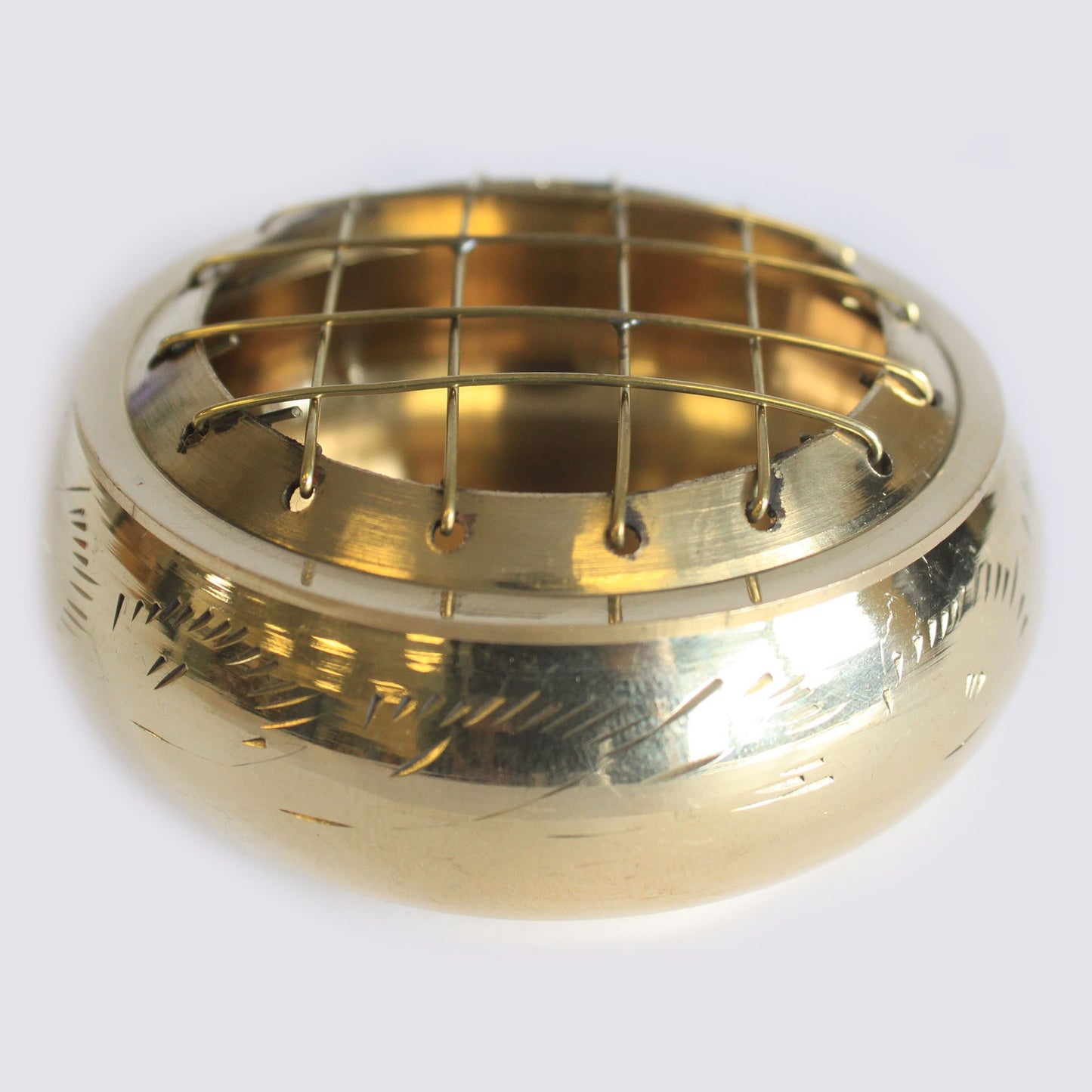 Traditional Brass Charcoal Incense Burner – Jar | Handcrafted Solid Brass with Mesh Screen