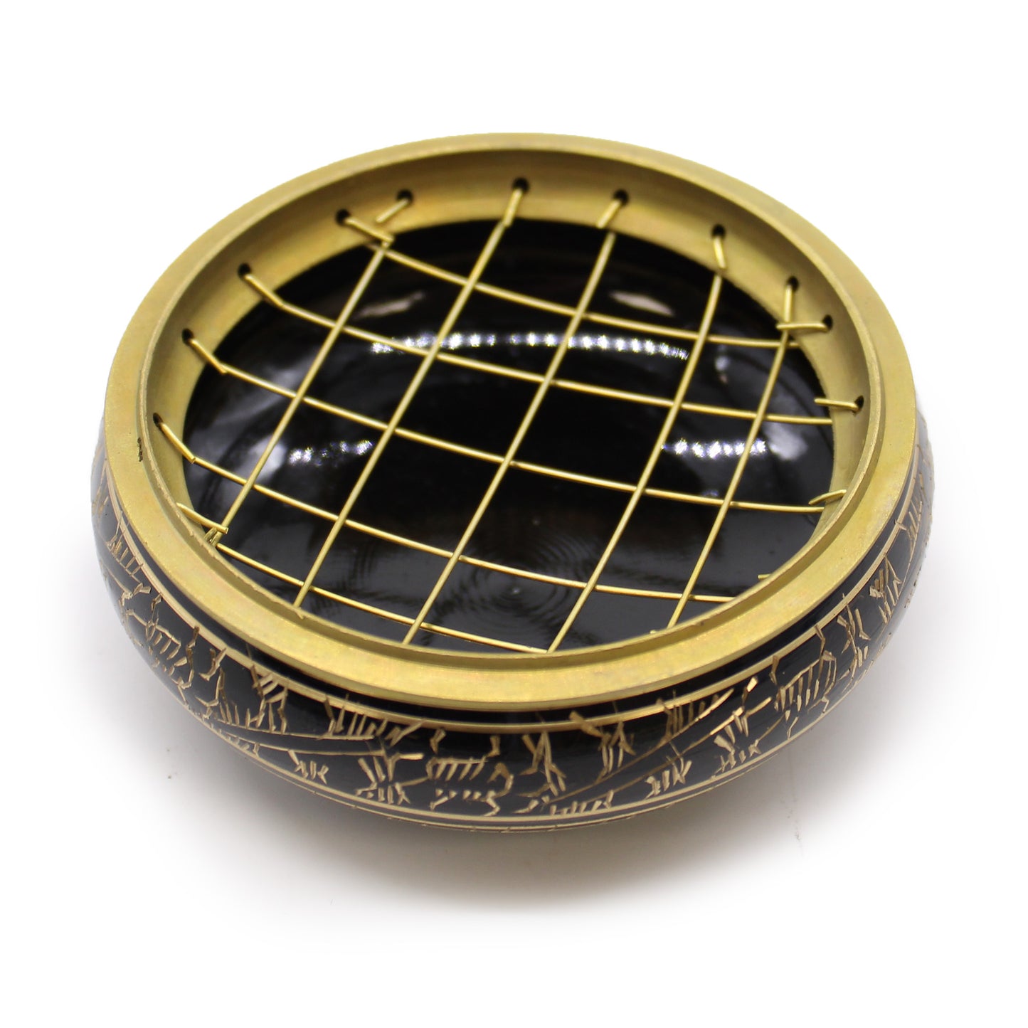 Brass Incense Jar – Black | Resin Burner for Cleansing & Ritual Use