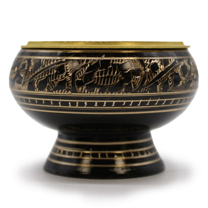 Brass Incense Chalice – Black | Resin Burner for Cleansing & Ritual Use