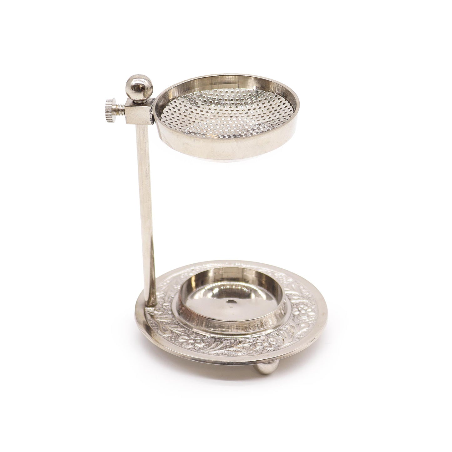 Silver-Plated Resin Incense Warmer – Adjustable Height | Elegant Burner for Ritual Use