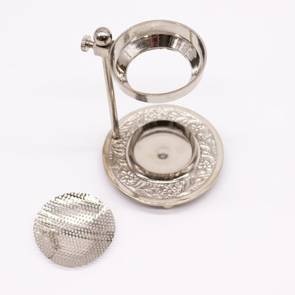 Silver-Plated Resin Incense Warmer – Adjustable Height | Elegant Burner for Ritual Use