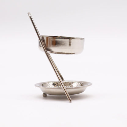 Silver-Plated Resin Incense Warmer – Fixed Height | Elegant Burner for Rituals & Resin Burning