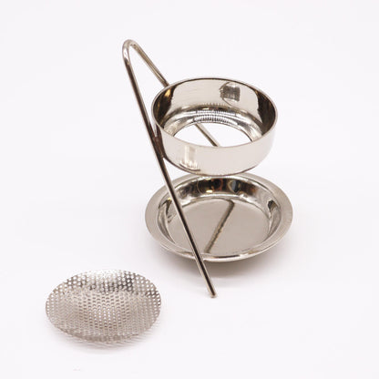 Silver-Plated Resin Incense Warmer – Fixed Height | Elegant Burner for Rituals & Resin Burning