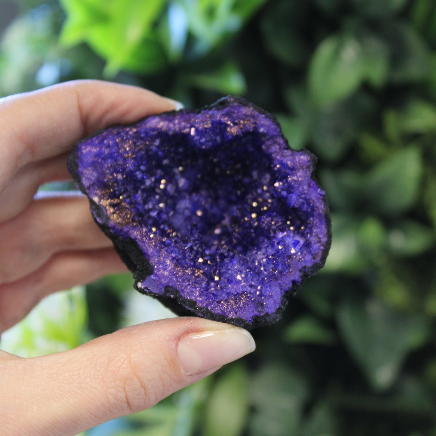 Coloured Calcite Geode – Blue/Purple | Dyed Crystal Display Piece
