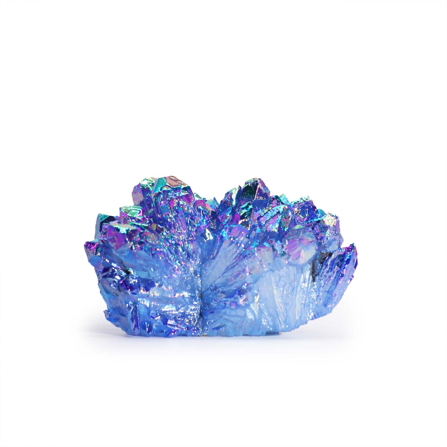 Aura Aqua Halo Enhanced Quartz – Medium | Handcrafted Crystal Decor