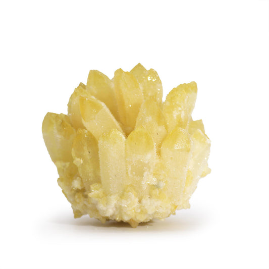 Crafted Quartz Cluster – Yellow Ghost | Artisan-Cut Crystal Decor