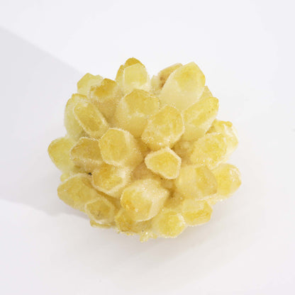Crafted Quartz Cluster – Yellow Ghost | Artisan-Cut Crystal Decor