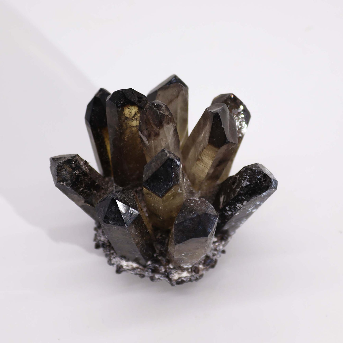Crafted Quartz Cluster – Smoky Ghost | Artisan-Cut Crystal Decor