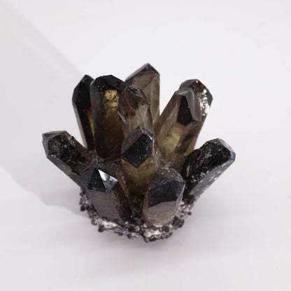 Crafted Quartz Cluster – Smoky Ghost | Artisan-Cut Crystal Decor