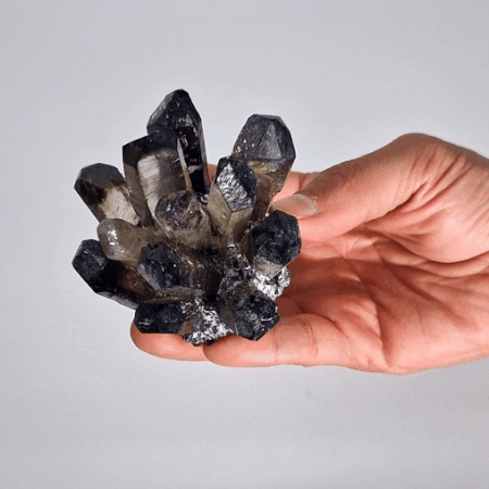 Crafted Quartz Cluster – Smoky Ghost | Artisan-Cut Crystal Decor