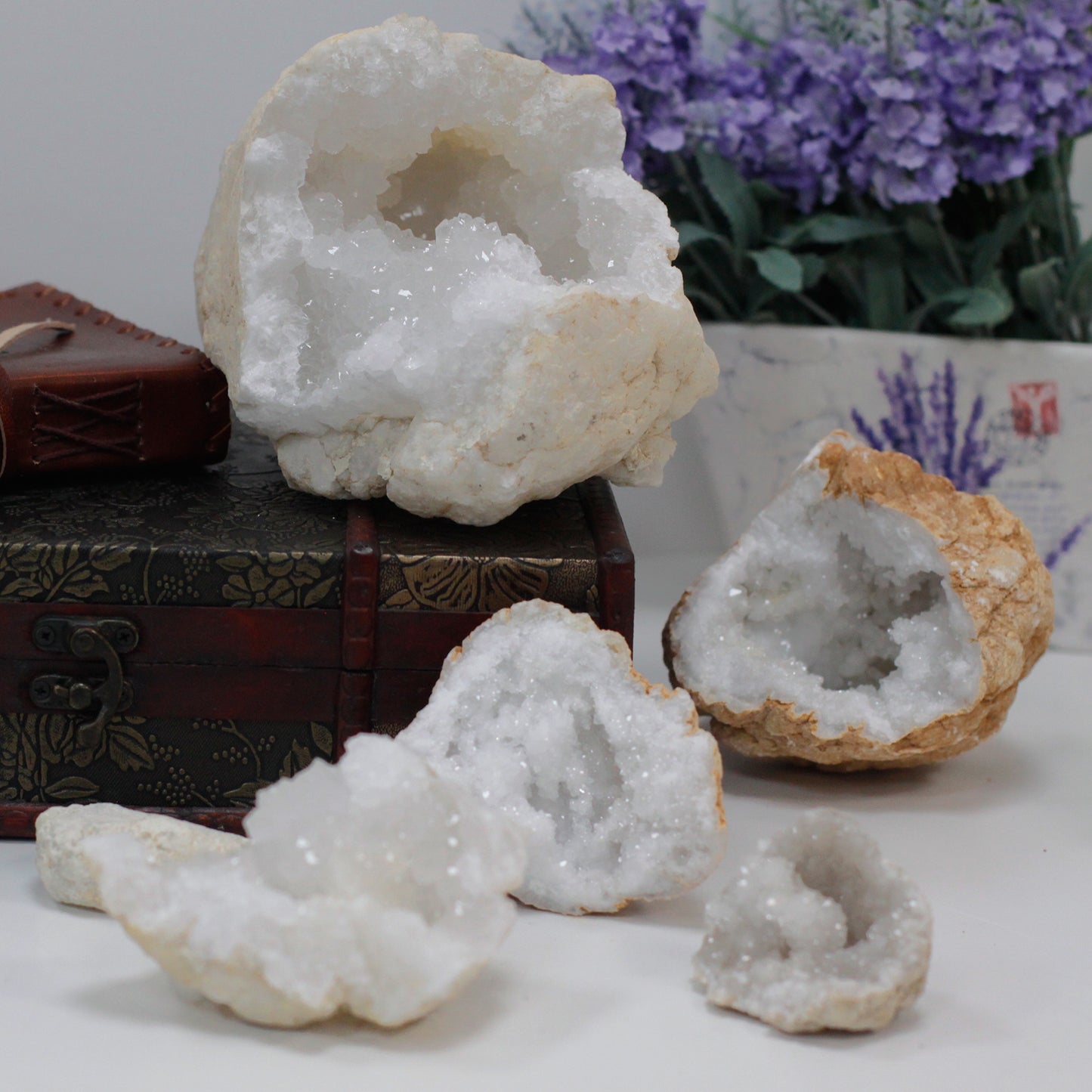 Natural Calcite Geode – Unopened | Whole Mineral Specimen