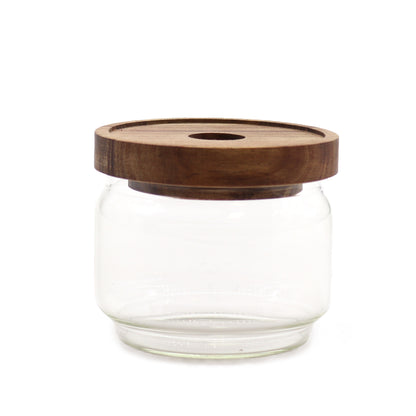 Cottage Bamboo Lid Glass Storage Jar – Extra Small | Borosilicate Glass & Eco-Friendly Lid
