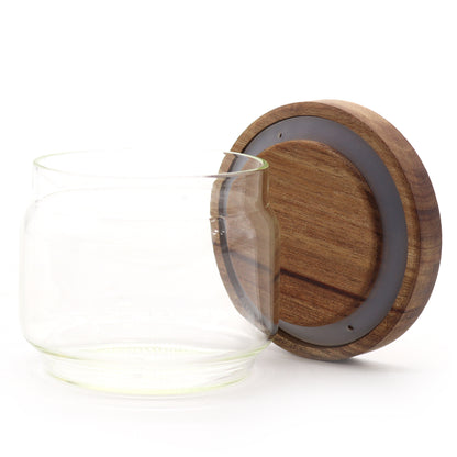 Cottage Bamboo Lid Glass Storage Jar – Extra Small | Borosilicate Glass & Eco-Friendly Lid