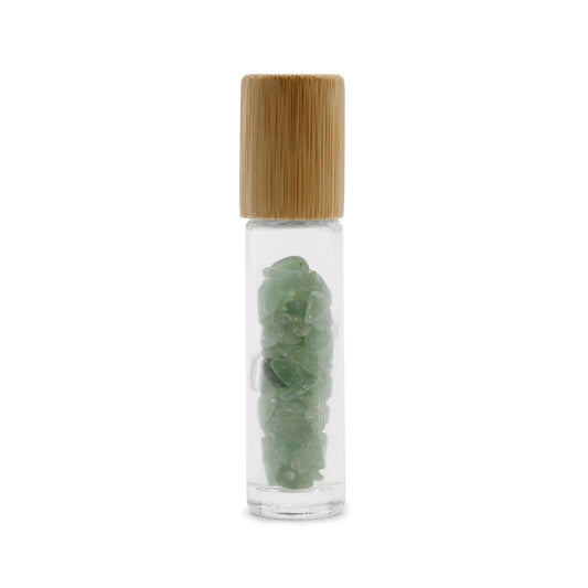 Gemstone Roller Bottle – Aventurine | Wooden Cap
