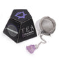 Raw Gemstone Tea Strainer – Amethyst Cluster | Stainless Steel Infuser with Natural Crystal