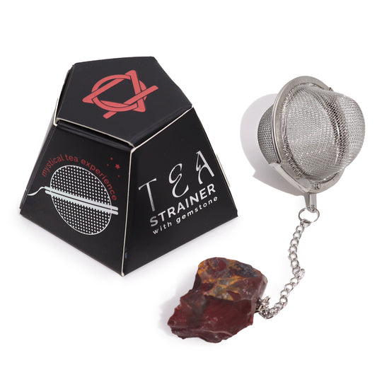 Raw Gemstone Tea Strainer – Mookaite | Stainless Steel Infuser with Natural Crystal