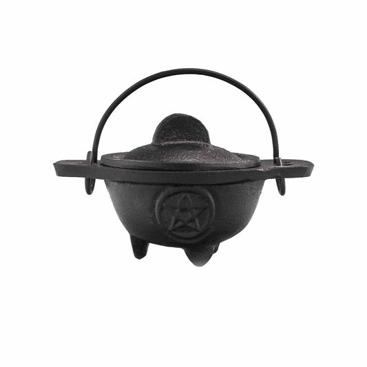 Cast Iron Cauldron with Pentagram – Small | Ritual Burner & Altar Decor