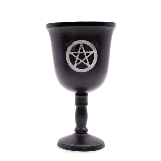Iron Ritual Offering Goblet – Pentagram Design | Vessel for Ritual Use