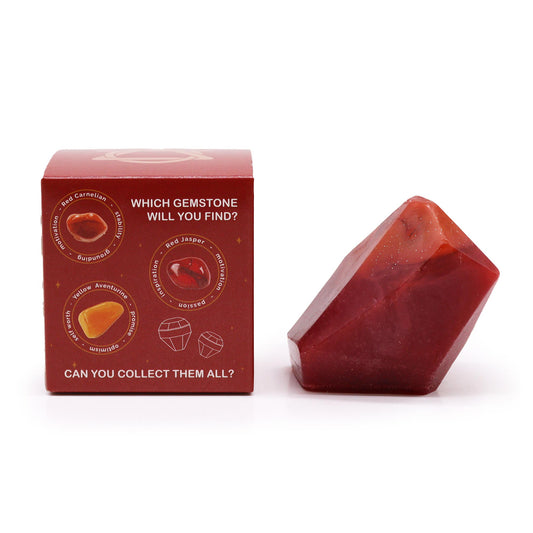Crystal Fire Elemental Soap Bar – Flames & Fire | Hidden Red Carnelian, Red Jasper or Yellow Aventurine