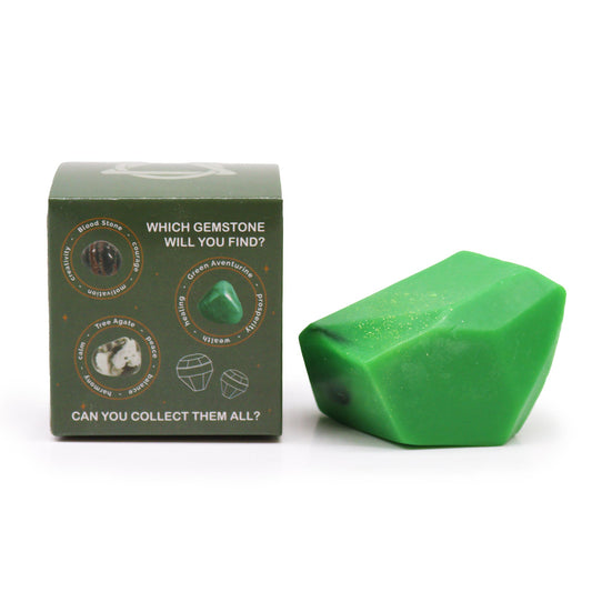 Crystal Earth Elemental Soap Bar – Flora & Fauna | Hidden Blood Stone, Green Aventurine or Tree Agate