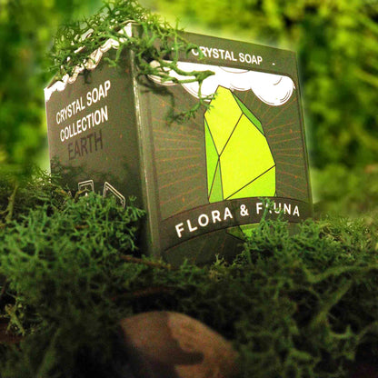 Crystal Earth Elemental Soap Bar – Flora & Fauna | Hidden Blood Stone, Green Aventurine or Tree Agate
