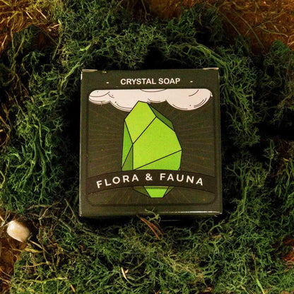 Crystal Earth Elemental Soap Bar – Flora & Fauna | Hidden Blood Stone, Green Aventurine or Tree Agate